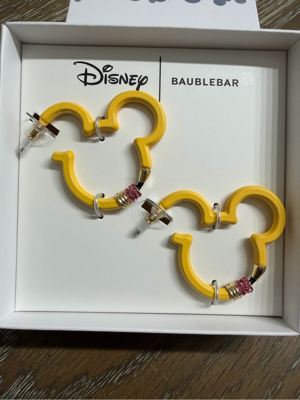 Disney X BaubleBar Mickey Mouse Yellow Pencil Hoop Earrings